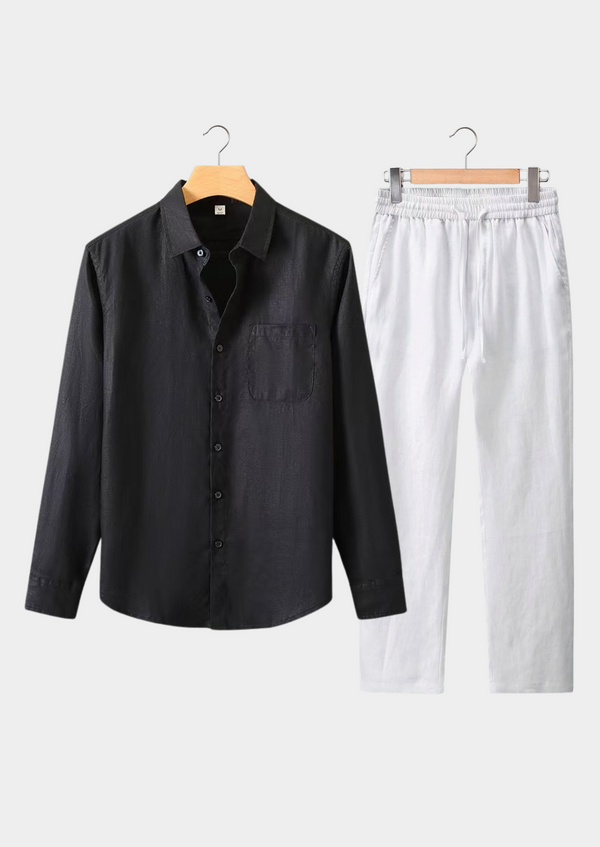 DOLCEVITA LONGSLEEVE SUMMER SET - BLACK/WHITE