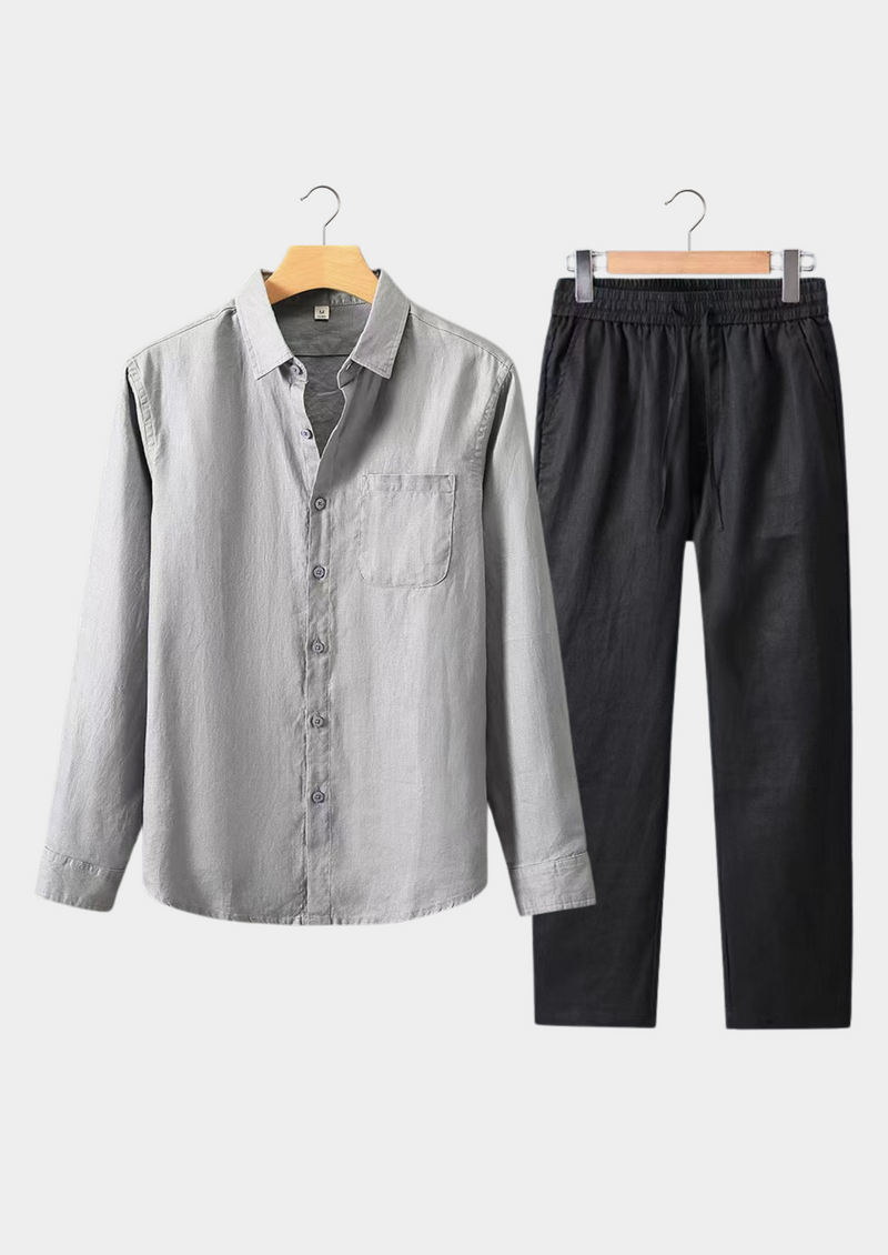 DOLCEVITA LONGSLEEVE SUMMER SET - GRAY/BLACK