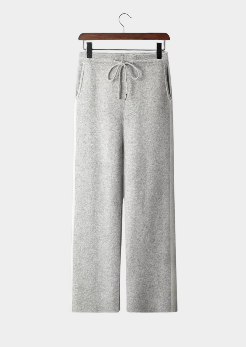 PURE EXTRA-FINE MERINO WOOL WIDE LEISURE TROUSERS