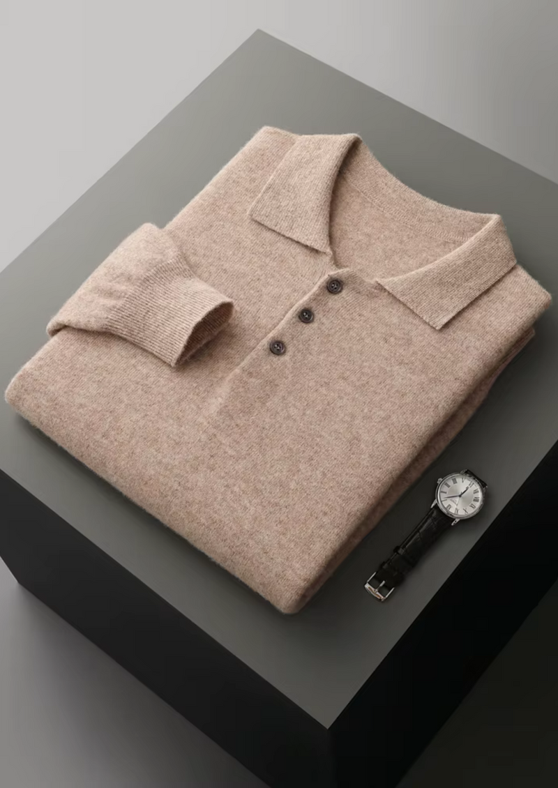 PURE EXTRA-FINE MERINO WOOL CLASSIC SWEATER POLO