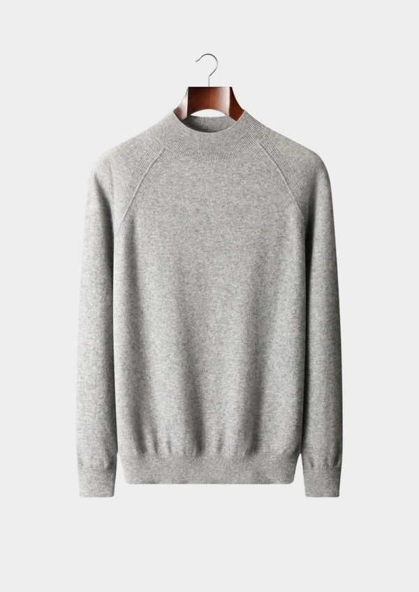 PURE EXTRA-FINE MERINO WOOL RAGLAN MOCKNECK