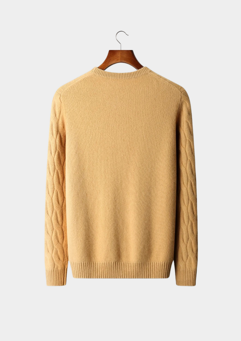 PREMIUM CASHMERE CABLE CREWNECK
