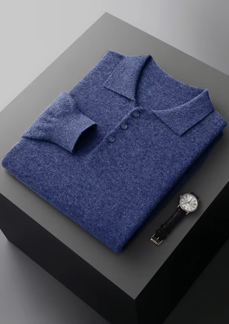PURE EXTRA-FINE MERINO WOOL CLASSIC SWEATER POLO