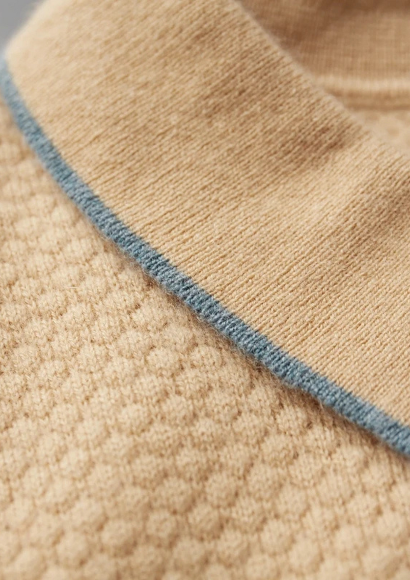 PREMIUM CASHMERE TWO-TONE POLO