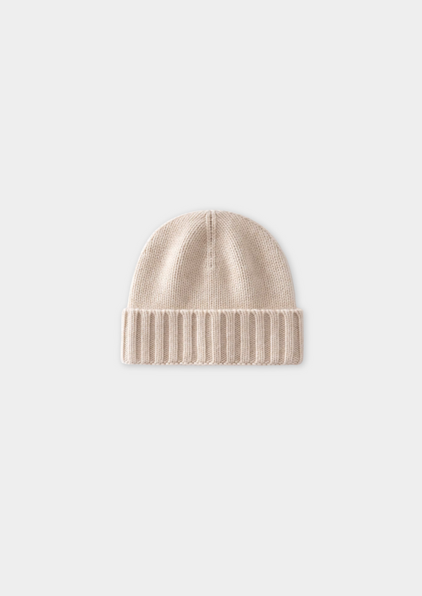 SAND CASHMERE WINTERTIME BEANIE