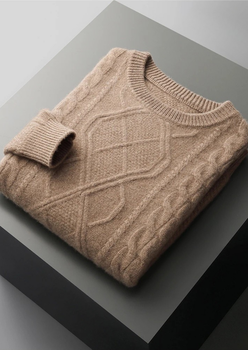 PURE EXTRA-FINE MERINO WOOL WINTERTIME CREWNECK