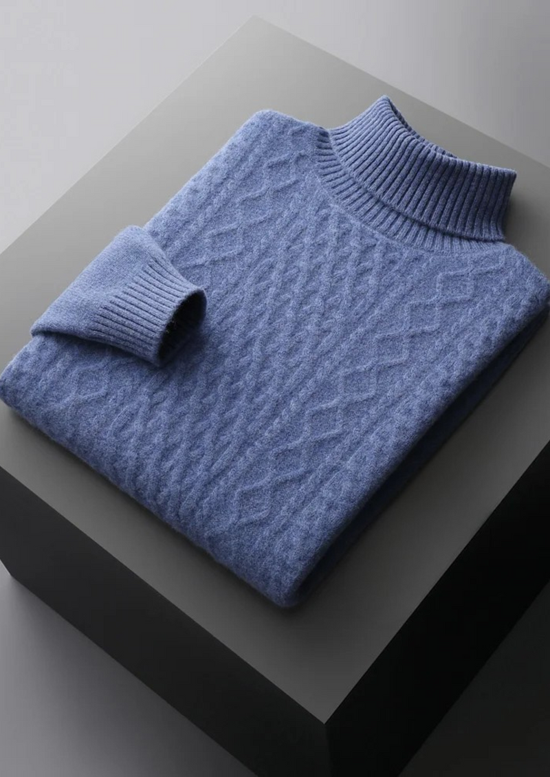 PURE EXTRA-FINE MERINO WOOL WINTERTIME ROLLNECK