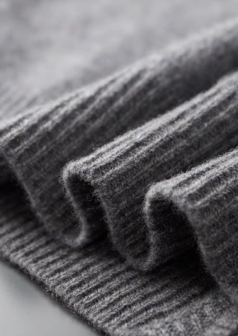 PURE EXTRA-FINE MERINO WOOL TWO-TONE ZIP CARDIGAN