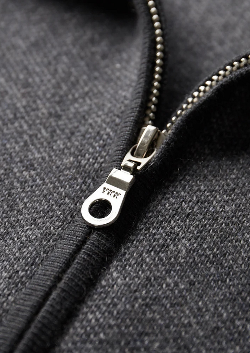 PREMIUM CASHMERE JACQUARD ZIP CARDIGAN