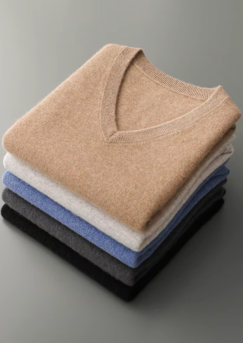 PURE EXTRA-FINE MERINO WOOL V-NECK VEST