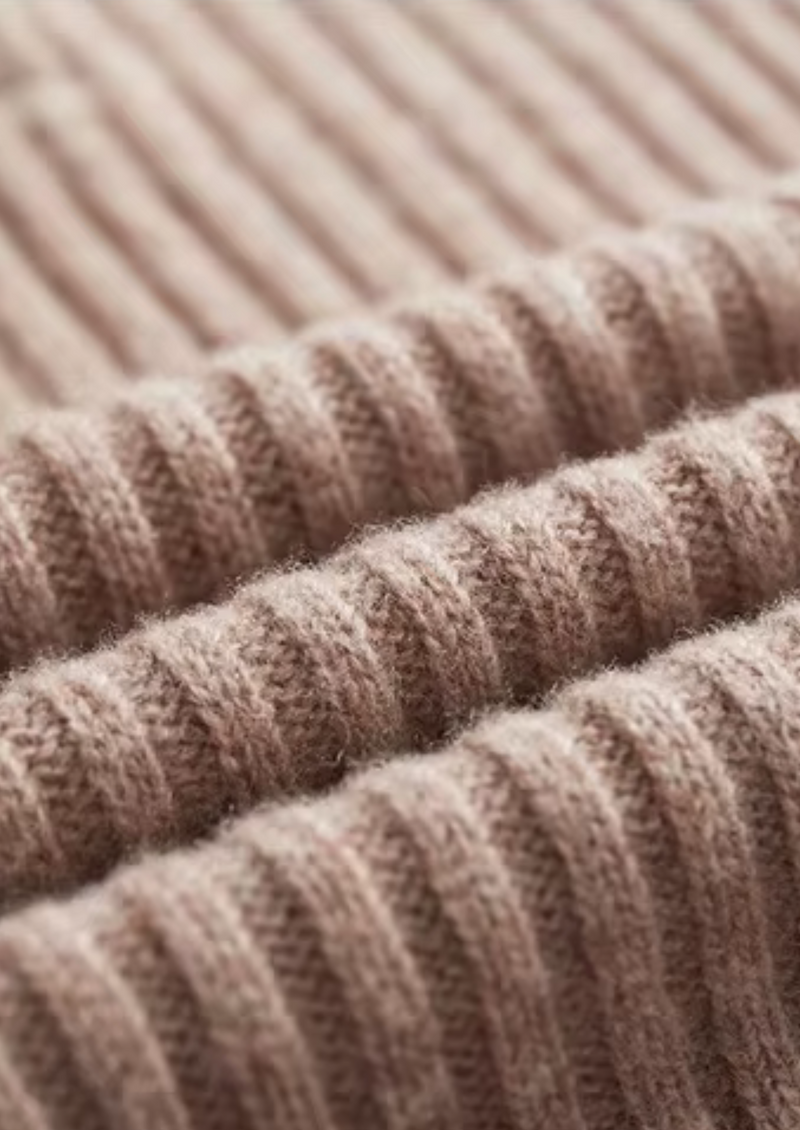 PURE EXTRA-FINE MERINO WOOL RIBBED HENLEY SWEATER