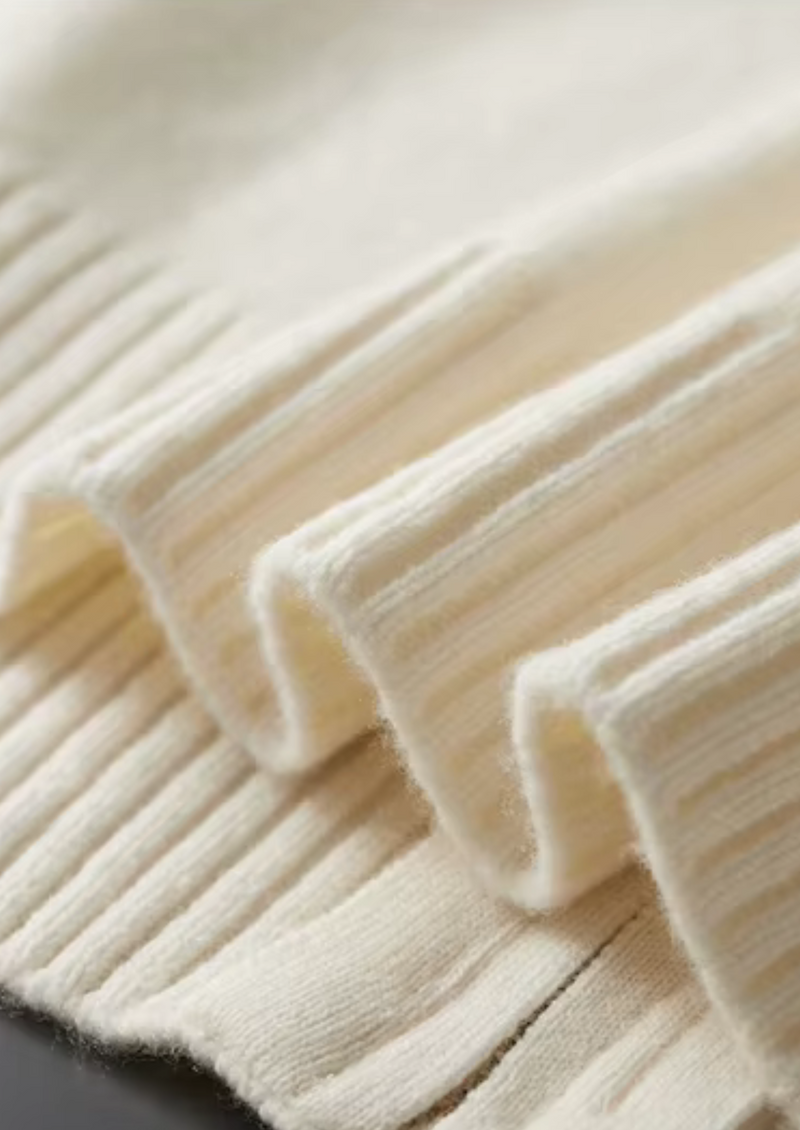 PURE EXTRA-FINE MERINO WOOL TWO TONE ZIP CARDIGAN