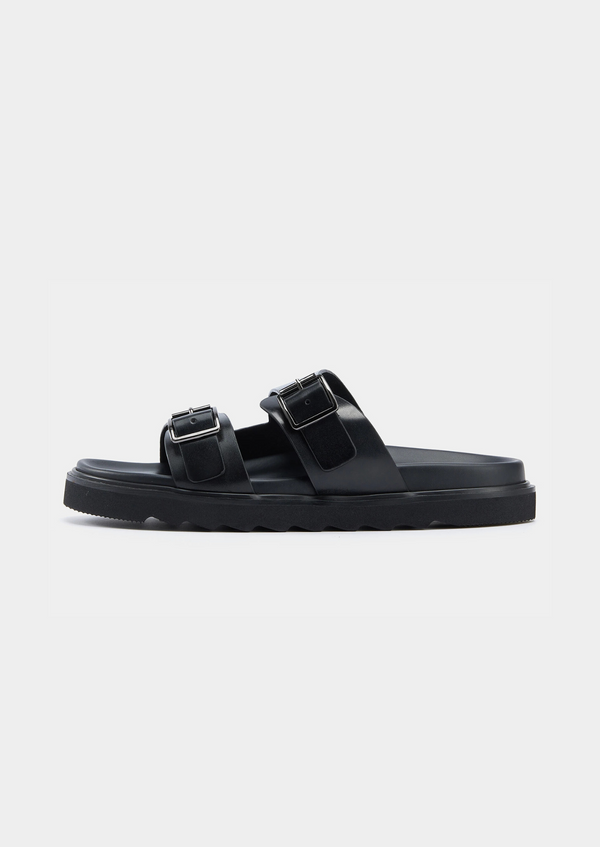 DOUBLE BUCKLE RESORT SANDAL - Black