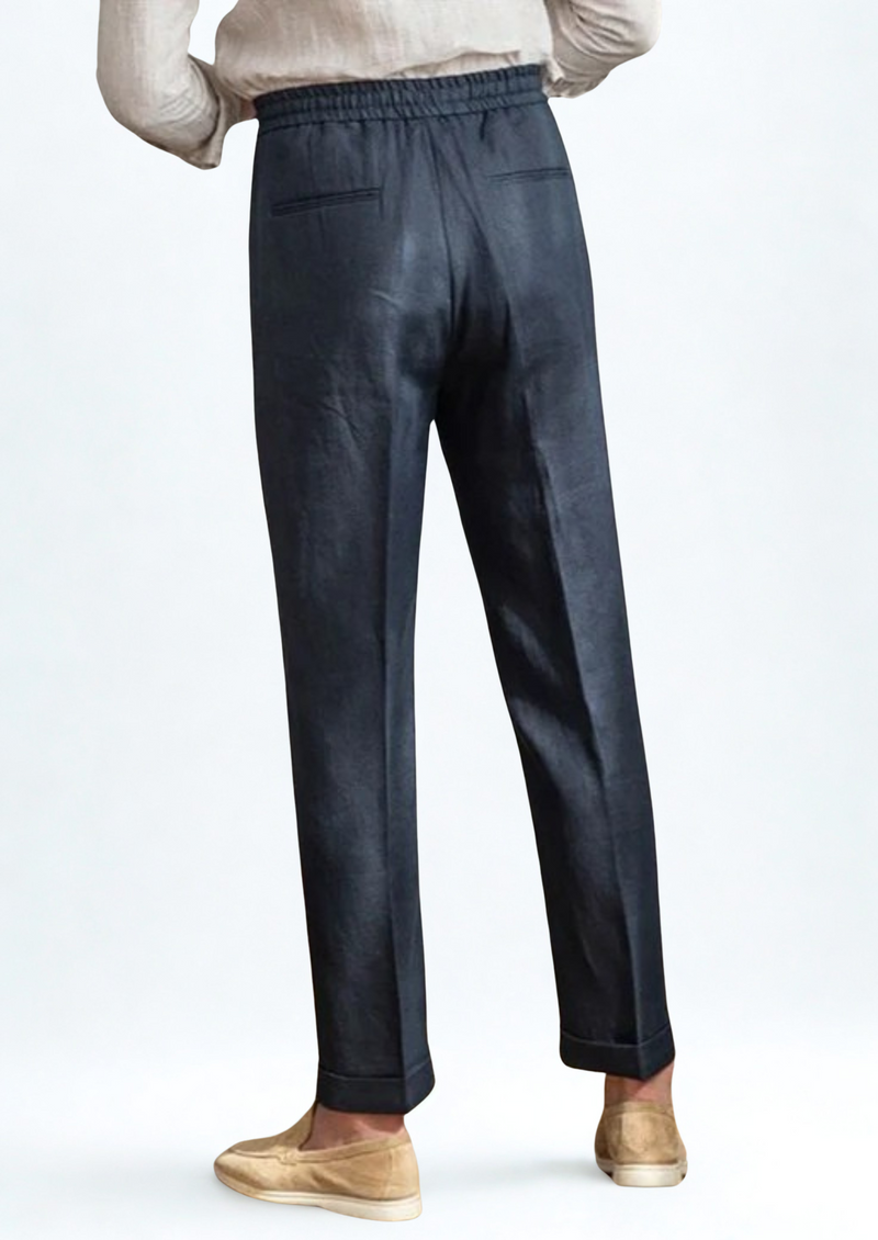 DRAWSTRING COASTAL TROUSERS - Navy Blue