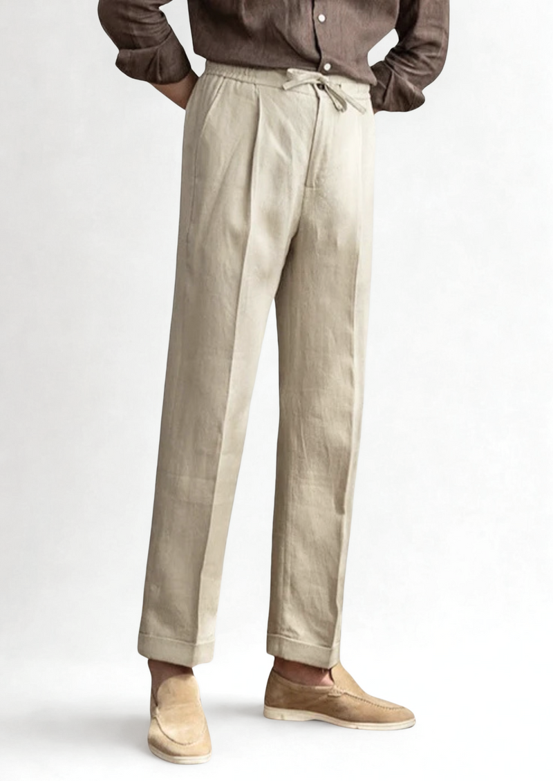 DRAWSTRING COASTAL TROUSERS - Sand