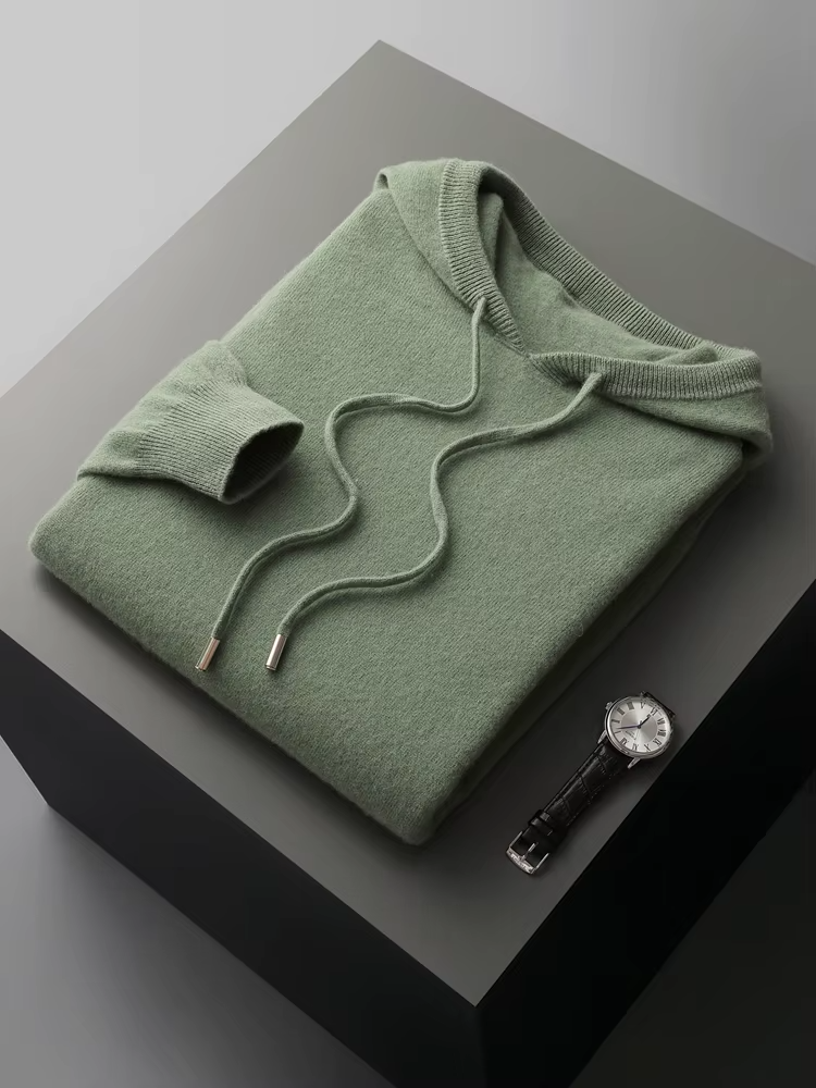 PURE EXTRA-FINE MERINO WOOL LEISURE HOODIE