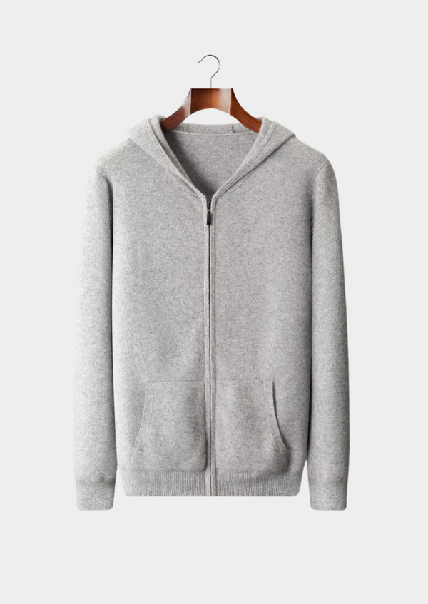 PURE EXTRA-FINE MERINO WOOL ZIPPER HOODIE