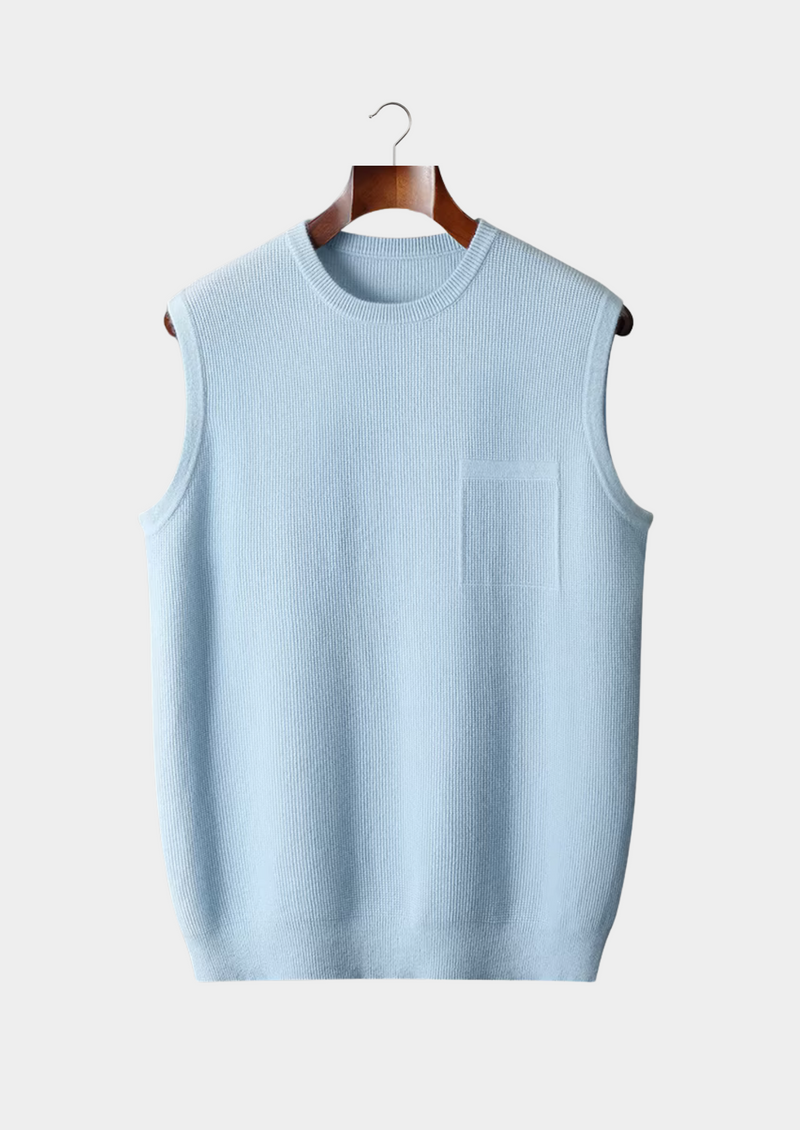 PURE EXTRA-FINE MERINO WOOL CREWNECK VEST