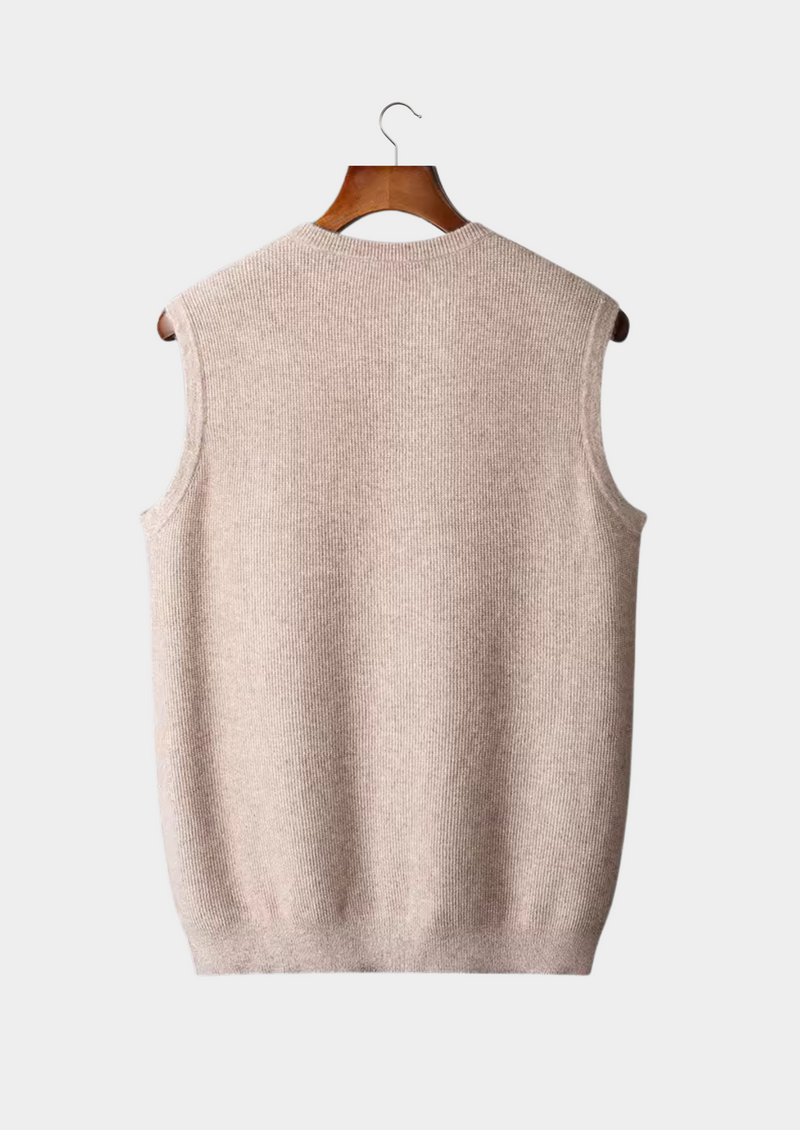 PURE EXTRA-FINE MERINO WOOL CREWNECK VEST