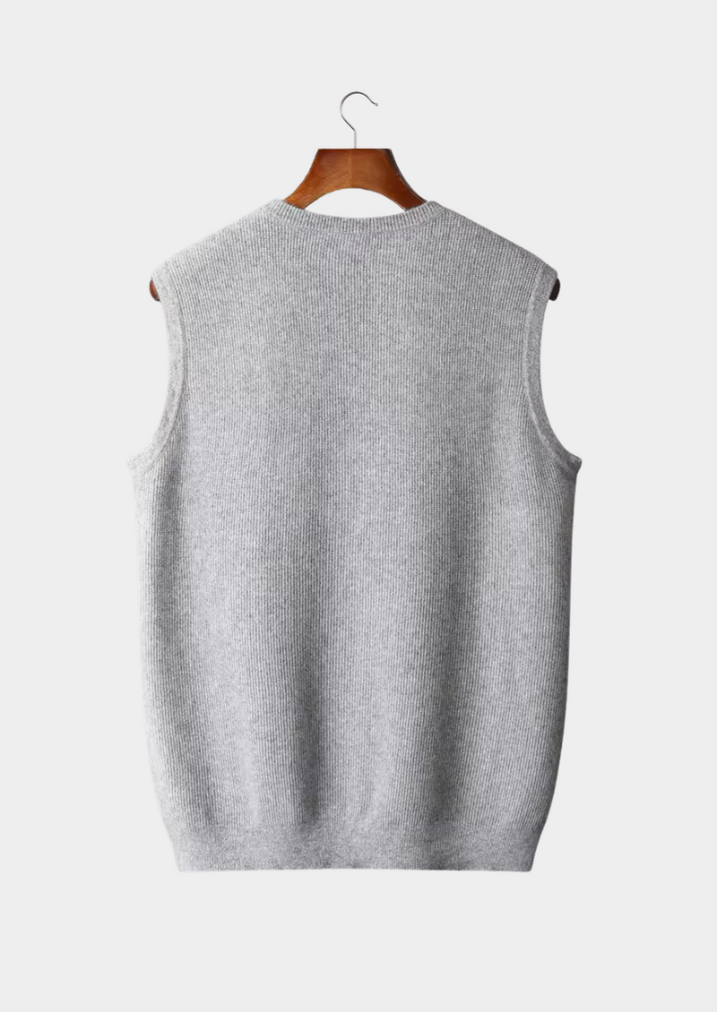PURE EXTRA-FINE MERINO WOOL CREWNECK VEST